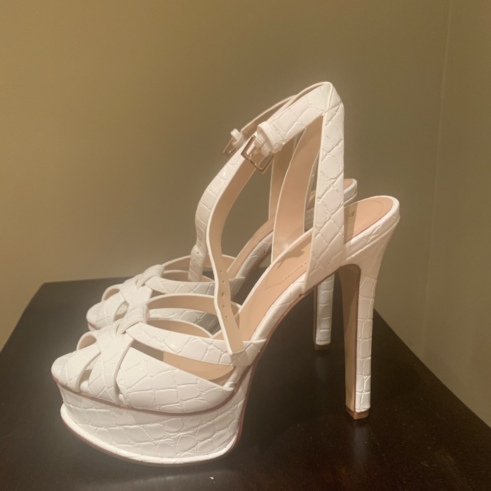 Ankle strap high heel croc tribute platform sandal